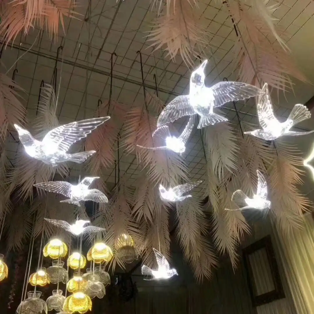 Birds Acrylic glass Aerial Ceiling Decorative Pendant Humming bird for Wedding Decoration