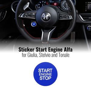 Alfa Romeo Giulia Stelvio e Tonale adesivi di avviamento motore di lusso 2 pezzi ABS accessorio interno blu - Product Image 1