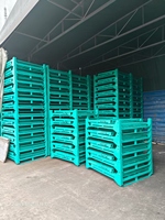 Étagère à palettes en fil métallique robuste de la marque YOUGU |   Plateau de stockage empilable pour chariot élévateur en acier Q235, 1000 kg, galvanisé à chaud