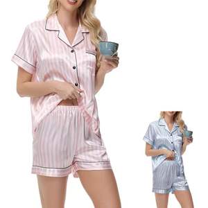 Conjunto de Pijama Casual de Tres Piezas para Mujer, Tejido Estampado Suave y Transpirable para Verano, con Cierre Elástico en la Cintura, en Varias Tallas - Product Image 1