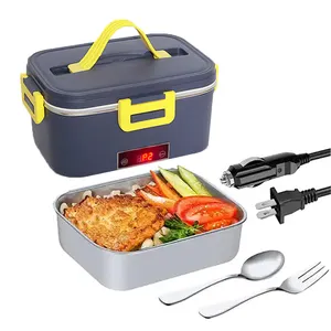 Smart Multi function lunch box Heating 80w 220v display the electric lunch box with spoon fork