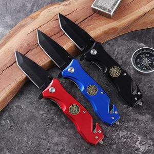 Navaja de Rescate Personalizable con Mango de Aluminio, Grabado Láser DIY, Cuchillo Plegable de Supervivencia, Cortador de Cinturón, Rompeventanas - Product Image 4