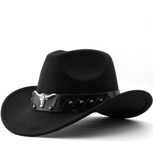 Sombrero de <span class=keywords><strong>Vaquero</strong></span> Estilo Inglés Más Vendido, con Borde Enrollado, Vintage, Ajustable, con Serigrafía, de Poliéster para Primavera y Otoño - Product Image 1