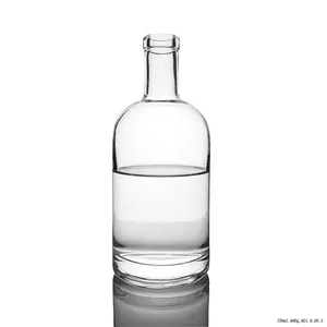 Popular Nocturne Bottle Vodka Bottle 375ml 500ml 750ml Glass Bottle for Liquor with Cap
