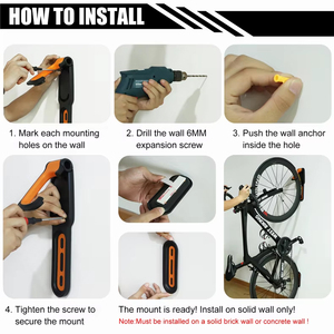 WEST BIKING Support <span class=keywords><strong>mural</strong></span> épais et stable pour vélo Support de rangement pour vélo réglable et robuste 40LB Support <span class=keywords><strong>vertical</strong></span> pour vélo peu encombrant - Product Image 5