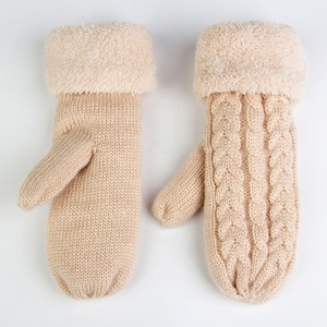 MIO Gants en <span class=keywords><strong>laine</strong></span> angora de style jacquard pour femmes avec mitaines d'hiver chaudes et confortables en polaire tricotée personnalisées pour le cyclisme et la pêche - Product Image 6