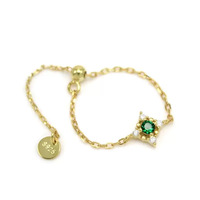 Bagues de fiançailles élégantes et raffinées en argent sterling 925 plaqué or, avec zircon vert, de haute qualité