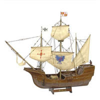Modelo de barco de madera de la bandera de SANTA María y los caballeros de los Estados Unidos, película de niño coleccionable, regalo del Día del Padre