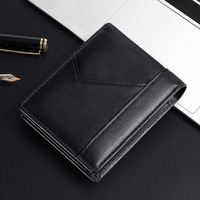 Dompet Kulit Asli Anti Maling RFID Tipis Lipat Dua Hassion untuk Wanita dengan 10 Slot Kartu, Dompet Pria Kulit Full Grain