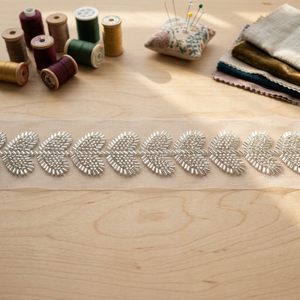 Beads Work Burkha Lace Embroidered <b>Beaded</b> Decorative <b>Trim</b> for Abaya Hijab Dress Garments Sewing and Fashion Accessories - Product Image 3