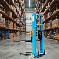 Chariot élévateur à chargement automatique 0.5 tonnes 1 tonne Hauteur de levage 1.6 mètres Paletteur électrique portable Gerbeur de levage à chargement automatique