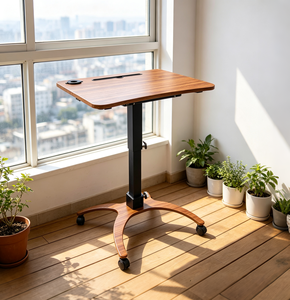 Mesa Plegable Ajustable en Altura para Portátil, Mesa Auxiliar con Ranura para Tablet, Portavasos y Ruedas para Cama u Oficina, VLranlife - Product Image 2
