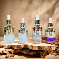 Flacons d'huile essentielle en verre avec couvercle en aluminium de luxe, avec compte-gouttes, 15-100 ml, ensemble de contenants vides pour soins de la peau, pour sérum d'aromathérapie