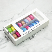 Cajas de Cartón para Macarons de Panadería Modernas y de Lujo al por Mayor, con Ventana Transparente, Laminación Mate, Materiales Reciclados, Cartón Blanco y Marrón
