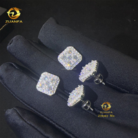 Drop Shipping Populaire Passe Testeur de Diamant Iced Out Hip Hop Argent Sterling 925 VVS1 Moissanite Boucles d'Oreilles Clous pour Hommes