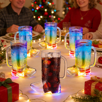 Nouveauté : Grandes tasses en forme de bottes de cowboy lumineuses, verres à shot LED en plastique de 17 oz, mugs à boisson pour cowgirl avec poignée pour fête d'anniversaire