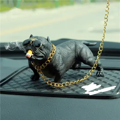 New Cool Bully Pitbull Dog Car Interior Decoration Dashboard Ornament Home Decoration