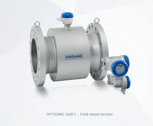 Débitmètre ultrasonique Krohne OPTISONIC 3400 pour applications de process liquides, connectivité à bride en acier inoxydable 316L OEM, haute précision - Product Image 1