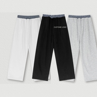 Pantalones de chándal de algodón de cintura doble YKH 280GSM de alta calidad para mujer, pantalones de hombre pesados con logotipo propio impreso