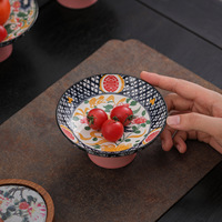 Chinese stijl porseleinen ronde handgeschilderde fruitschaal dessert schaal vintage huis gedroogd fruit snack schaal thee-bereidings schaal nieuw
