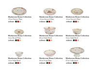 Service de table en porcelaine moderne de haute qualité LovingHome avec impression de logo champignon de dessin animé, résistant aux hautes températures