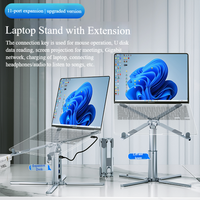 Support de refroidissement ergonomique en alliage d'aluminium réglable à 360 degrés pour ordinateur portable Support pliable pour ordinateur de bureau et coussinets de refroidissement pour ordinateur portable