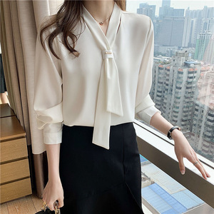 Nayil moda nuovo arrivo abbigliamento da lavoro professionale da donna eleganti top estivi e <span class=keywords><strong>camicette</strong></span> alla moda tinta unita camicia Casual - Product Image 3