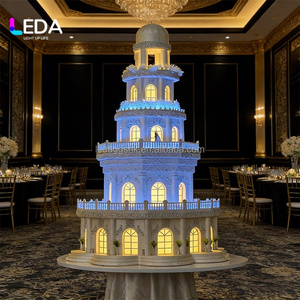 LEDA <b>Wedding</b> Supplies White Pvc Cake Castle Cake Tower Stage Banquet Hall <b>Wedding</b> <b>Props</b> for Event Party Decoration - Product Image 4