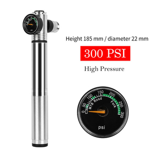<span class=keywords><strong>Pompe</strong></span> à air pour vélo à <span class=keywords><strong>double</strong></span> <span class=keywords><strong>action</strong></span> de 300psi avec manomètre en aluminium Mini gonfleur de vélo pour gonfler les vélos - Product Image 4