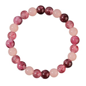 Natural Stone Crystal Cushion Cut Pink <b>Beaded</b> Trendy Bangle <b>Bracelet</b> Adjustable Size Unisex Endless Insert Design Geometric Gift - Product Image 4