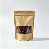 Sac d'emballage alimentaire réutilisable, écologique, sain et biologique, avec logo personnalisé, en papier kraft laminé, pochette à fermeture éclair avec fenêtre de présentation