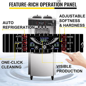 Máquina <span class=keywords><strong>de</strong></span> Helados Comercial con Certificación CE, <span class=keywords><strong>de</strong></span> Piso, Gran Producción 20-28L/H, 3 Sabores, Acero Inoxidable, Certificación Energy Star - Product Image 2