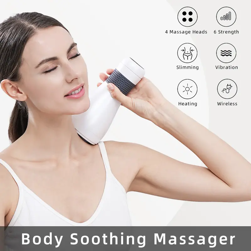 Massaggiatore tenuto in mano di nuova generazione con massaggiatore dimagrante veloce a 6 livelli di vibrazione per il rilassamento muscolare che brucia grasso corporeo completo