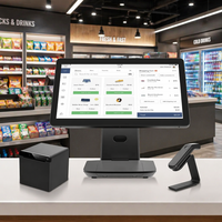 Terminal POS de Doble Pantalla de Alta Gama y Confiable, Sistema de Caja Registradora Todo en Uno de 15.6 Pulgadas para Cadenas de Tiendas Profesionales Globales