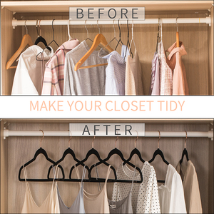 פלסטיק רזה ללא להחליק פלסטיק מקולב קולב קולב מצילים את חליפת מכנסיים קטיפה שחורה מצילת מקום המארגן למלתחה וארון בוטיק - Product Image 4