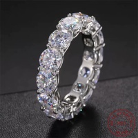 Bague en Moissanite couleur D de 5 mm, en argent sterling 925, alliance de mariage pour femme, bijoux fins, vente en gros