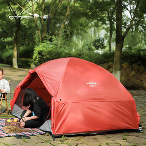 Tente de camping Campout pour 2-3 personnes, rouge, imperméable, avec poteaux en fibre de verre, pour la randonnée, la pêche et la survie - Product Image 3