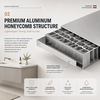 Armoire de salle de bain murale en aluminium de qualité supérieure avec lavabo |   Vasque en nid d'abeille en aluminium pour projets résidentiels