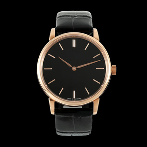 High-end OEM Ultra Thin Sapphire Crystal Manual Winding Minimalist Silver <b>Case</b> Black Dial Black Leather Strap Mens Dress <b>Watch</b> - Product Image 1
