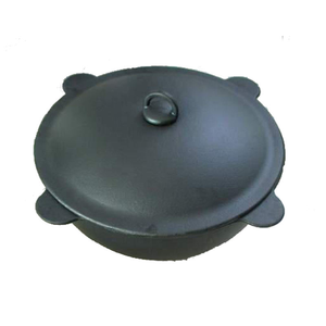 Kazan Uzbek - Olla de hierro fundido Plov Making Utensilios de cocina con aislamiento de doble asa, boca ancha, 22 L