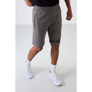 Pantalones Cortos Casuales para Hombre Albie, Color Gris Oscuro, Corte Estándar - 81241 - Ropa Deportiva Cómoda de Mezcla de Algodón y Poliéster - Product Image 4