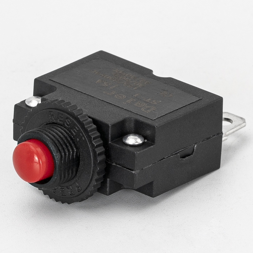 Disjoncteur Thermique Réarmable 15A - Protection Surcharge Bouton Poussoir Manuel