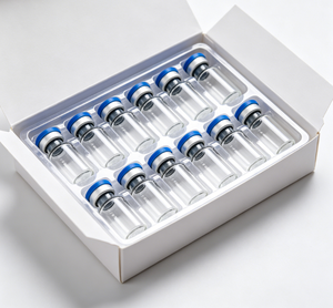 Flacons en verre transparent haute clarté avec bouchons sertis double couche bleu-argent, inserts en papier/PET, kit d'emballage en carton blanc pour produits de beauté - Product Image 1