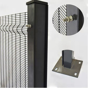 Bảo vệ an toàn 32mm Khẩu độ hàng rào Dubai đen mạ kẽm 358 lưới Chu vi chống cắt chống trộm leo lên bài lưới mắt cáo mô hình <span class=keywords><strong>3D</strong></span> - Product Image 6