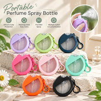 Flacon pulvérisateur de parfum vide en silicone rond de 25 ml avec porte-clés, logo personnalisé, vente en gros, rechargeable, format carte