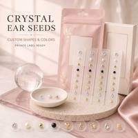 Kit de graines auriculaires en cristal, billes auriculaires en or pour le bien-être, adaptées aux adultes et aux enfants