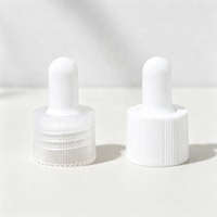 Capuchon compte-gouttes en plastique PP transparent de couleur personnalisée avec pipette pour flacon d'huile essentielle 20-415