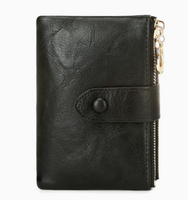 Portefeuille intelligent court antivol Bluetooth Magic Design avec revêtement en cuir PU et polyester, suivi GPS, fermeture éclair