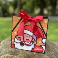 Sac fourre-tout en papier de Noël avec logo personnalisé, avec poignée et sac de Noël en papier fin, pour l'emballage de cadeaux et les achats