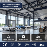 Construcción de Salas de Exhibición para Concesionarios de Autos, Estructura de Acero Prefabricada, Resistente al Viento y a la Corrosión, para Exhibición de Autos